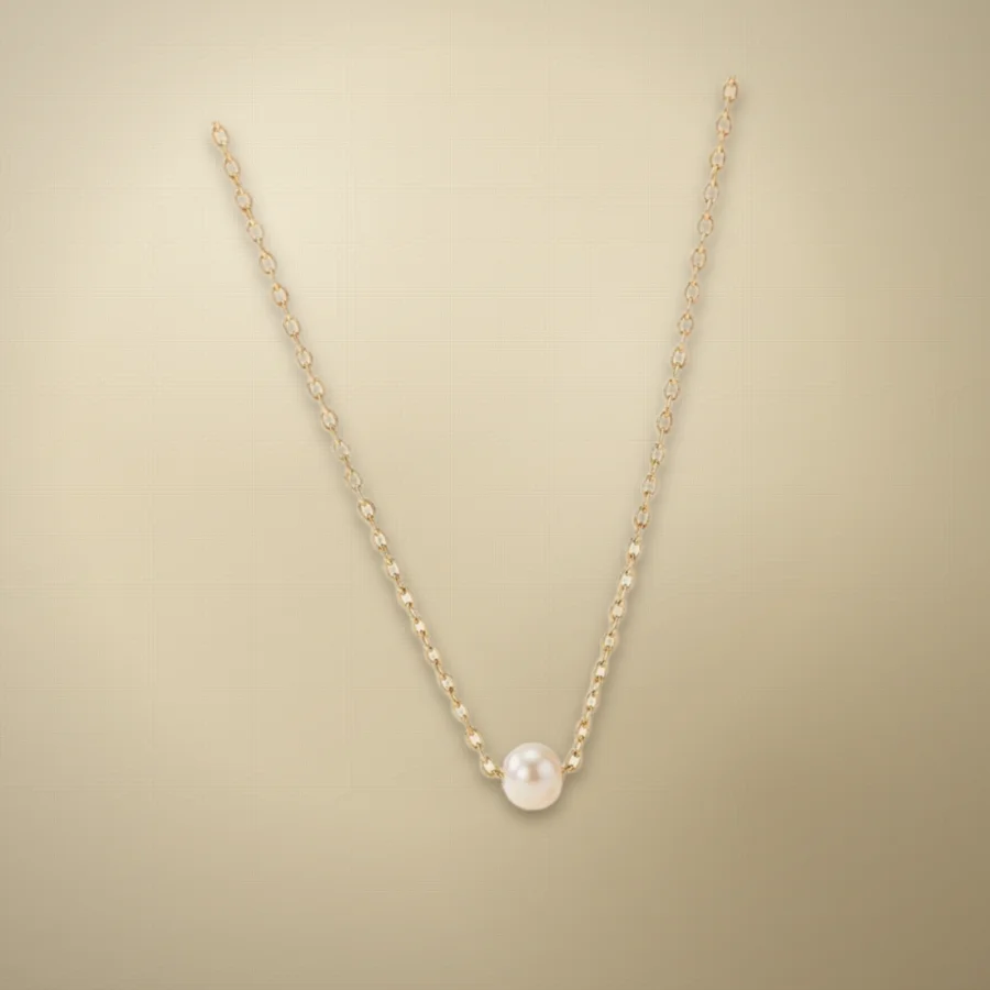 An original phone photo of a pearl necklace